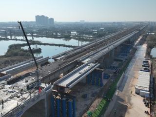 南唐联络线桥梁主体结构施工完成