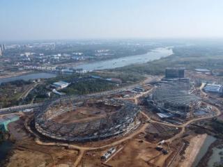 驻青央企项目快讯|轮廓呈现！安陆市体育中心项目主体钢结构封顶