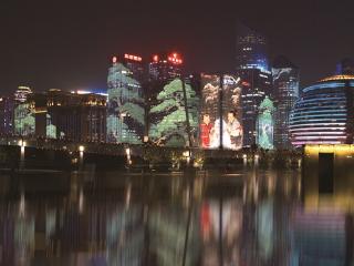 “冬”主题灯光秀邂逅杭城冬韵