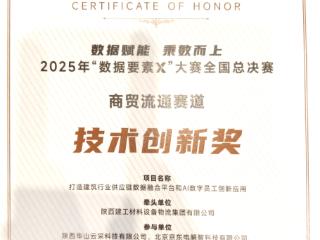 京东工业助力陕建打造供应链数据融合平台 赢得数据要素x大赛全国技术创新奖