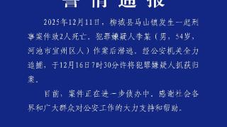 柳城警方通报“致2人死亡刑事案件”：在逃犯罪嫌疑人李某已被抓获