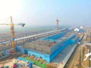 新建阜淮铁路蒙城站完成站台雨棚结构施工