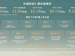 长城欧拉5限时换新价9.18万元起，重塑A级纯电SUV价值标杆！ 扫码阅读手机版
