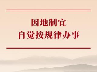 学习手记｜因地制宜，自觉按规律办事