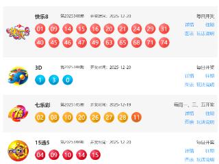 12月20日福彩中奖号码