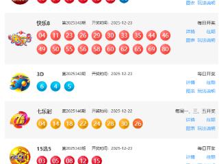 12月23日福彩中奖号码发布