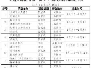 1月1日起，安徽10市非遗将在广德巡演