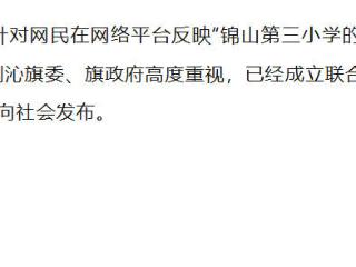 内蒙古赤峰一小学校服有薄膜？官方通报：已成立联合调查组