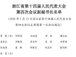 浙江省第十四届人民代表大会第四次会议副秘书长名单