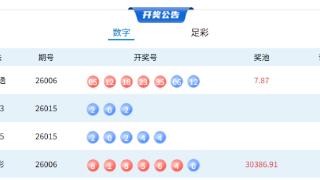 1月15日体彩中奖号码