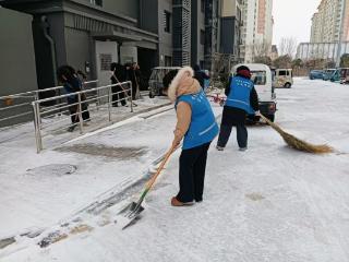 济宁市任城区南张街道红星西路社区：扫雪暖意浓 志愿服务显担当