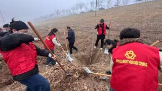 巾帼添新绿，共护黄河岸——梁山县黑虎庙镇镇村两级妇联开展植树节义务植树活动.
