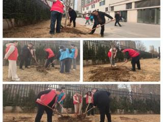 济宁太白湖新区许庄街道东方御园社区开展“播种绿色希望，共建美好家园”植树活动