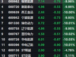 “XX能源”，批量跌停！