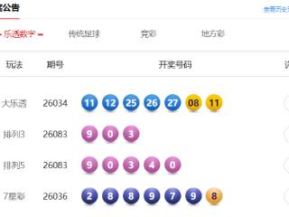 4月3日体彩中奖号码