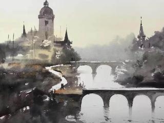 王彦鹏水彩画作品赏析