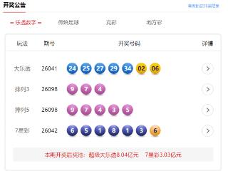 4月18日体彩中奖号码