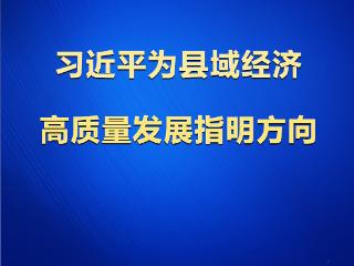 学习观 | 习近平为县域经济高质量发展指明方向