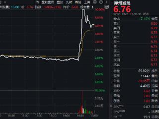 一则消息引发多股“旱地拔葱”！漳州发展，8分钟涨停