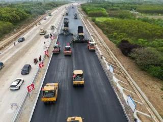 G9912合肥都市圈环线加速闭环，西环淮桐高速进入沥青施工阶段