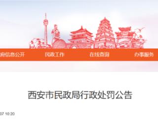西安市民政局行政处罚公告