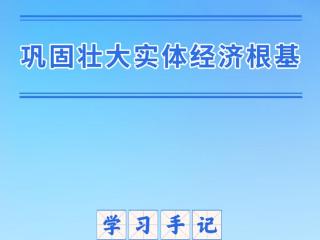 学习手记｜巩固壮大实体经济根基