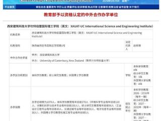 西安建大获批第二个中外合作办学机构“西安建筑科技大学坎特伯雷国际理工学院”
