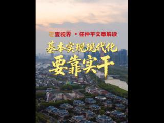 壹视界·任仲平文章解读之四 | 基本实现现代化要靠实干