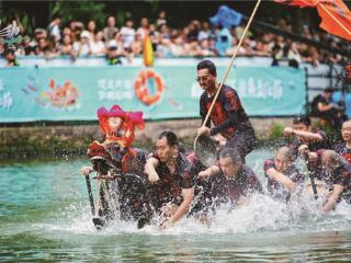 西溪湿地上演“速度与激情” 360余条龙舟竞渡争流