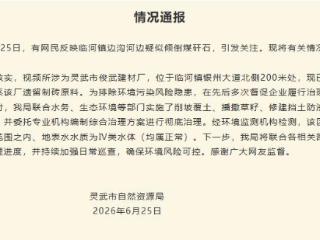 宁夏灵武市回应“一地疑似倾倒煤矸石”：该区域土壤、地表水水质均属正常