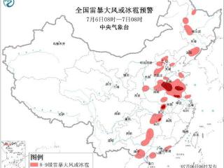 强对流天气黄色预警：山东河南等5省部分地区有10级以上雷暴大风