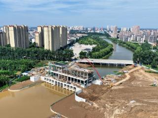 泃河三河市段改道工程新河道启用通水