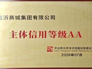 临沂商城集团成功获评AA主体信用评级